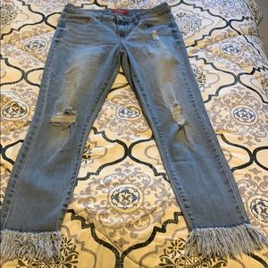 Guess Jeans size 28 with frayed bottoms